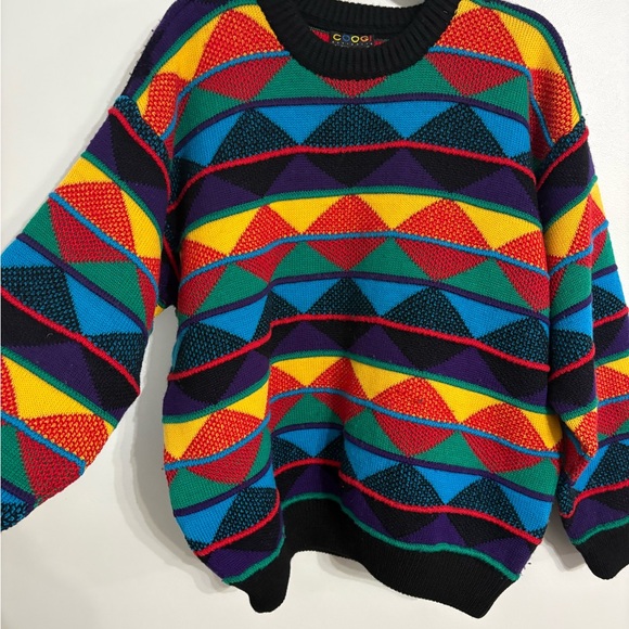 AP Vintage Coogi Australia Pure Wool Sweater Embossed Knit Authentic Size Medium - Picture 3 of 6